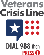 Veterans Crisis Line call 988 Press 1