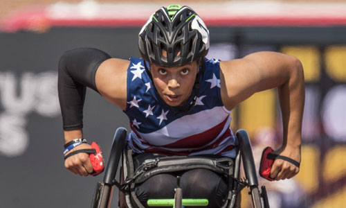 Veteran competing in wheel chair games