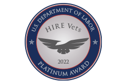 2022 HIRE Vets Medallion Award seal from U.S. Department of Labor