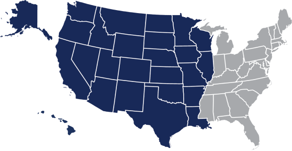 map showing TRICARE West region