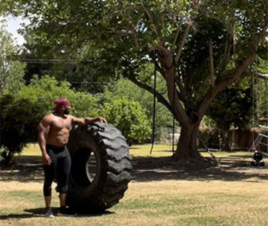 Donny exercising